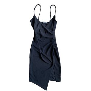 Pretty Little Things Black Sleeveless Midi Wrap Dress